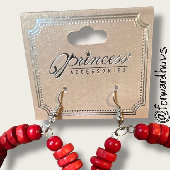 Bundle Sale 3 for $15 | Princess Accessories Red Hoop Earrings - Picture 3 of 7